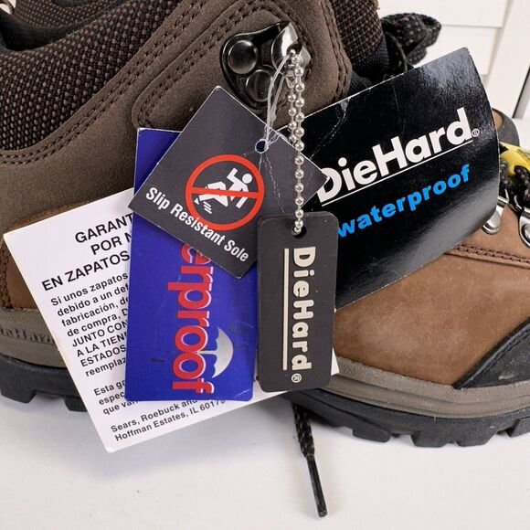 New DieHard Hiker Steel Toe Work Boots Brown Black Lace Up Leather Mens Size 8 D - Picture 10 of 10